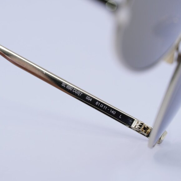 Saint Laurent SL690DUST 004 Sunglasses Gold Aviator Frame, Brown Lenses - Picture 6 of 11